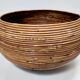 Postmodern Round Wicker and Beech Cachepot / Magazine Rack with Casters, Italy
