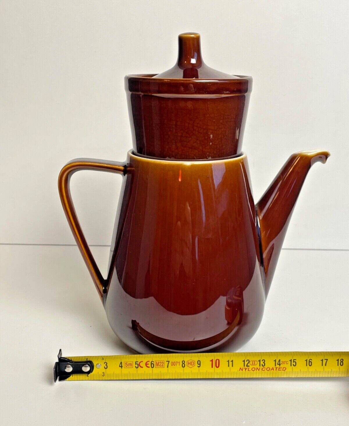 Vintage Villeroy & Boch teapot, in brown stoneware, made in Luxembourg