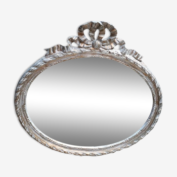 Miroir médaillon ovale style Napoléon III 45 x 42cm