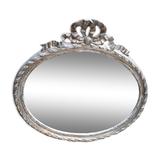 Miroir médaillon ovale style Napoléon III 45 x 42cm