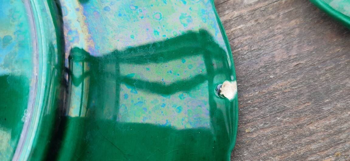 4 assiettes Sarreguemines en barbotine, début XXème