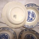 Set of 7 Digoin Sarreguemines earthenware soup plates