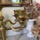 Antique 5-light brass candlestick