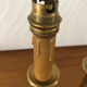 2 old brass candlestick lamp bases