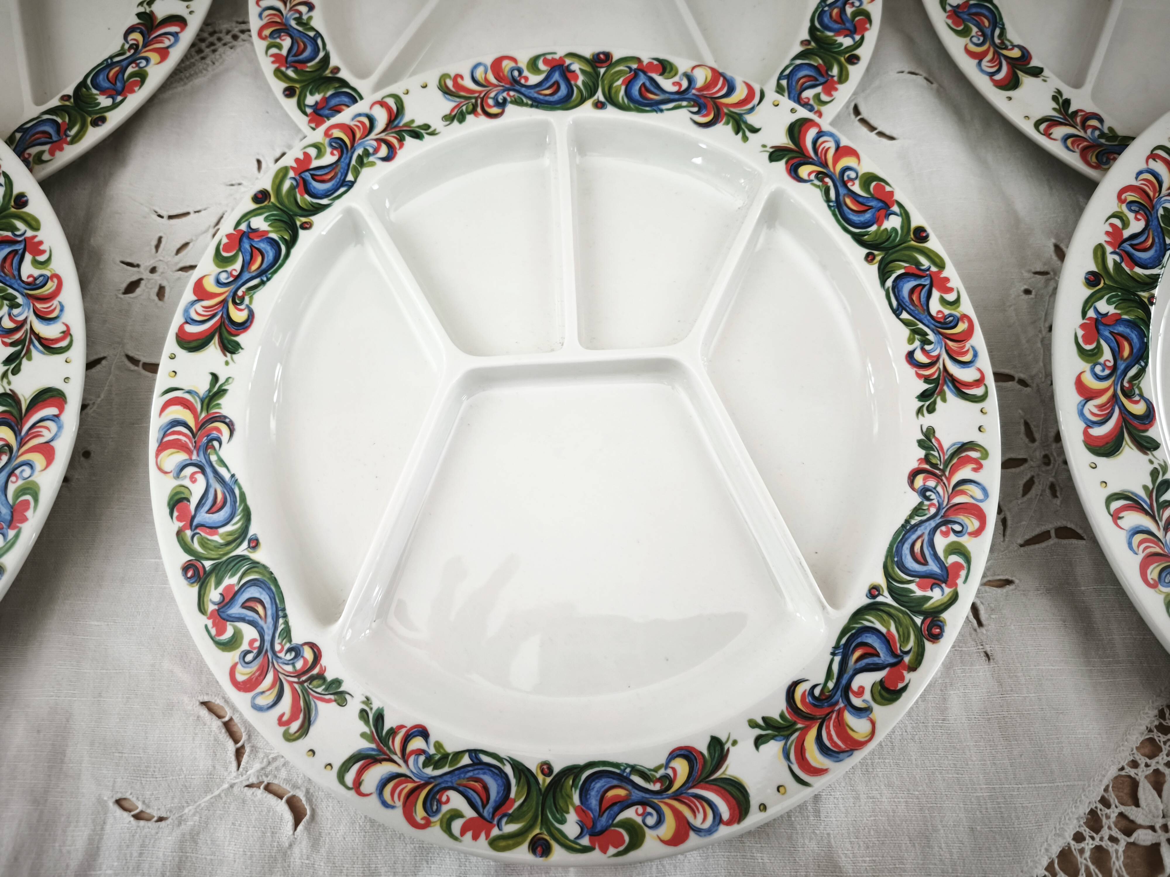 Set of 6 Villeroy & Boch Acapulco style fondue plates
