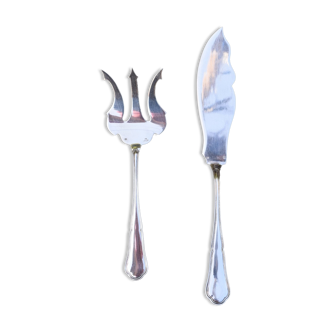Pair of cutlery fish service Saint Médard model contours