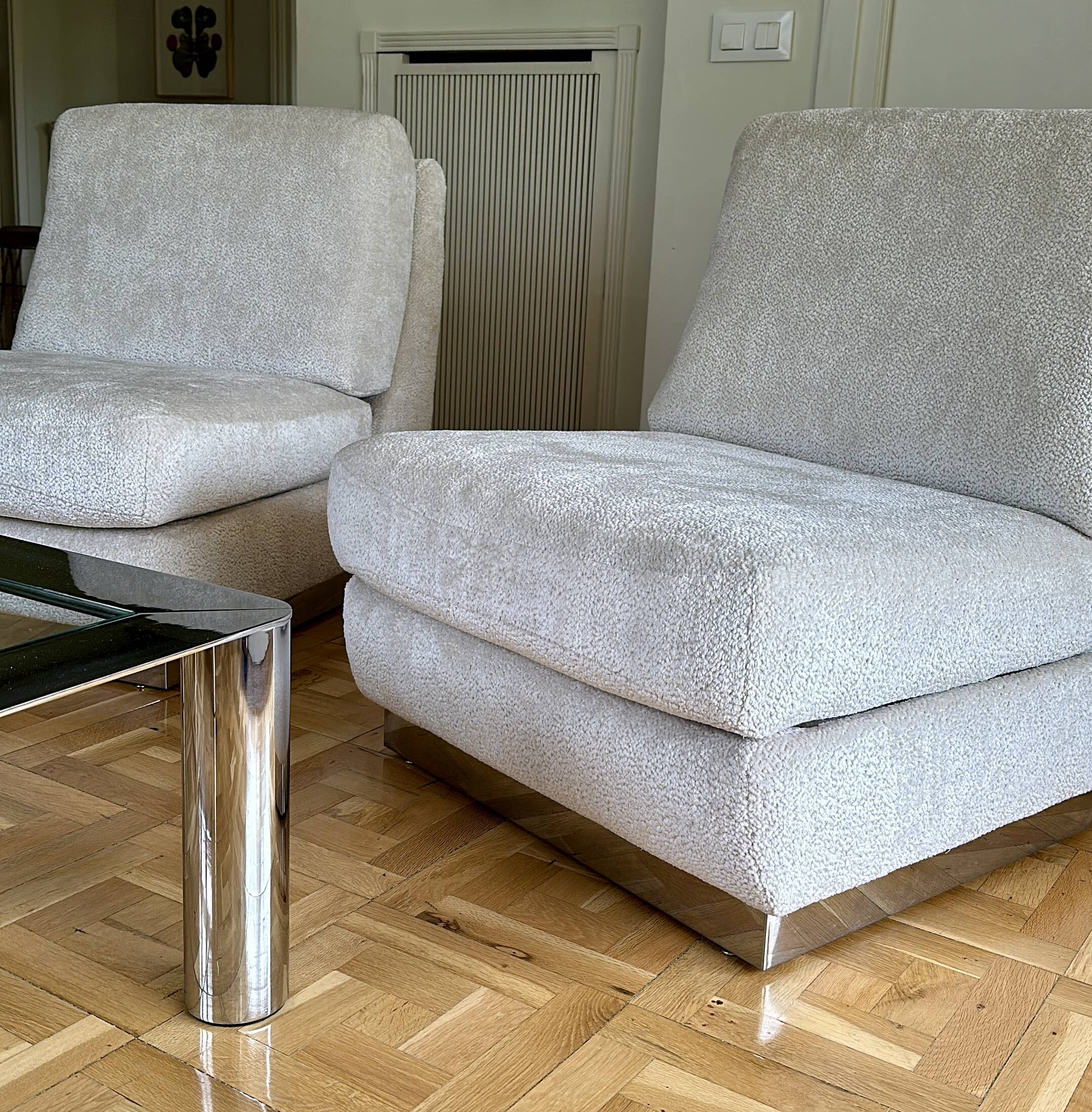 Sofa set + 2 Jacques Charpentier armchairs