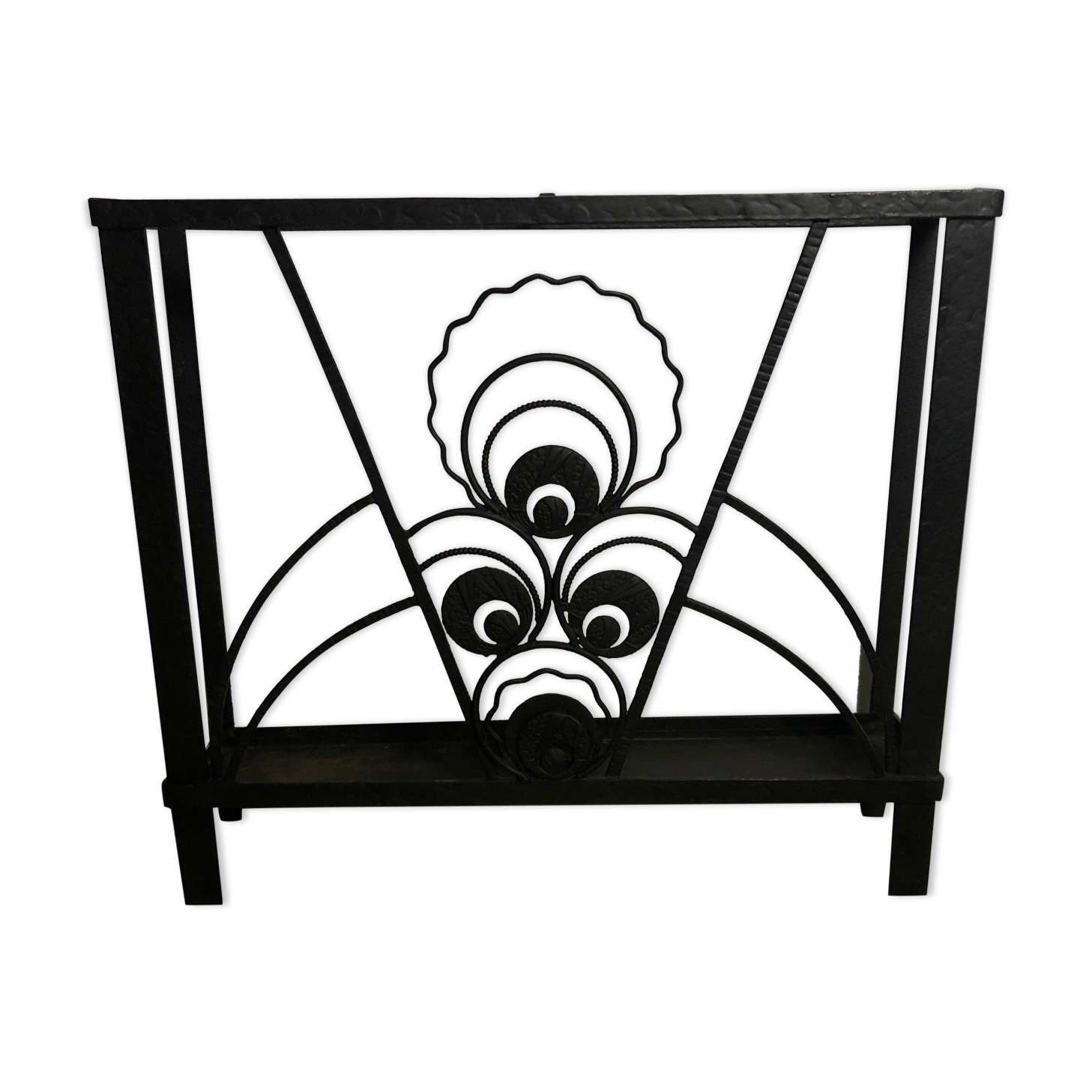Porte parapluie époque art déco en fer forgé noir