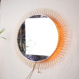 Italian bright / heated sun mirror in brass from the 50s