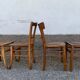 Set of 13 old art deco bistro chairs from the 1930s in light wood