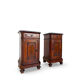 A pair of antique walnut bedside tables from the 1890s.