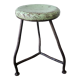 Tabouret tripode vintage, style industriel bois et métal