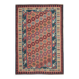 Vintage Kilim Runner Rug in Red, Blue & Terracotta Flatweave 323x218cm