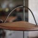 Wrought iron and wood corner unit, vintage corner furniture, corner shelf.