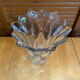 Vintage 1970s Moulded Glass Vase in Corolla Shape with Bubbles
