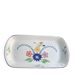 Rectangular cake dish in glazed ceramic, vintage floral pattern
