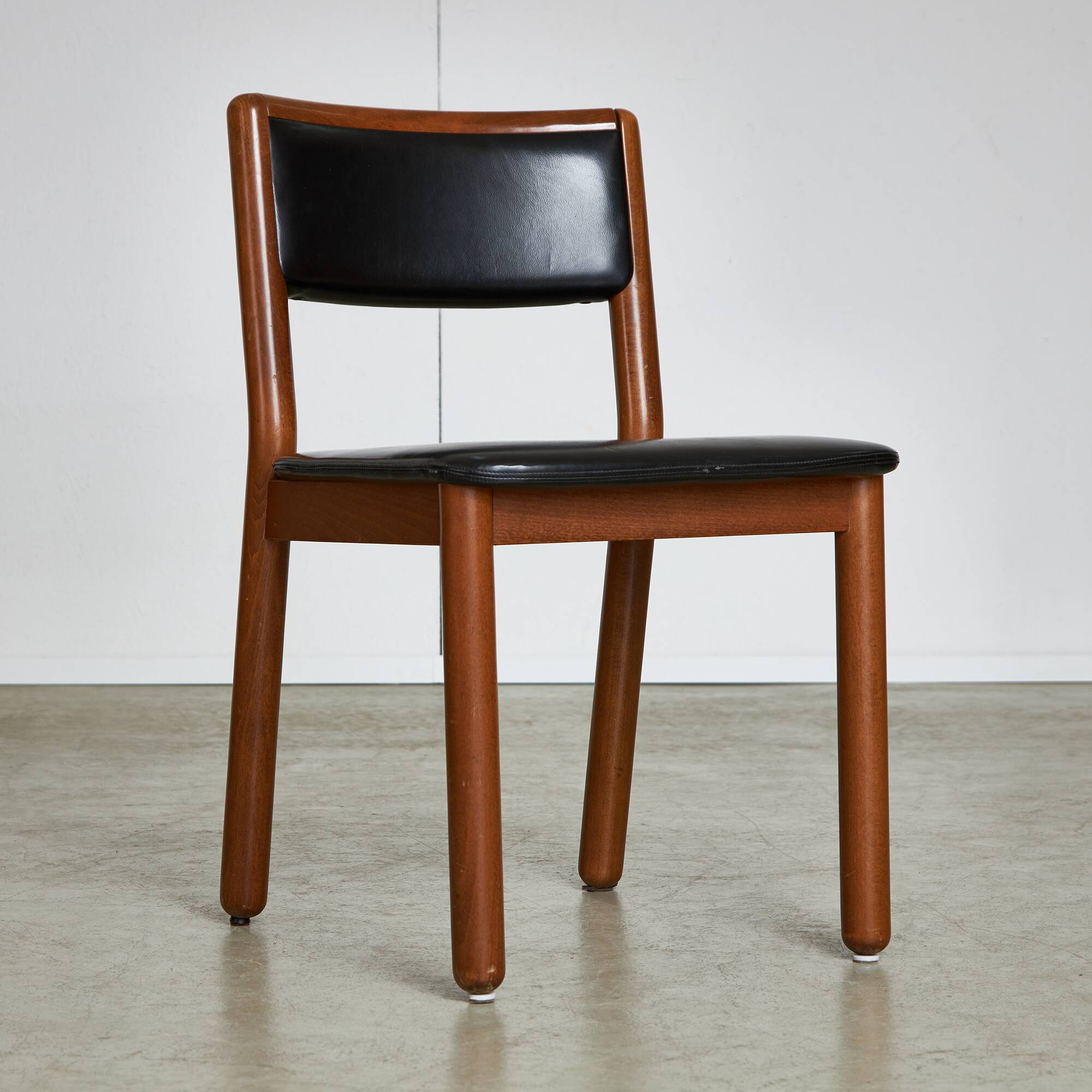 Set of Italian Leather Glossy Finish Chairs