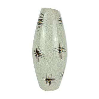 Mid century ceramic vase silberdistel abstract decor craquelé glaze 125/30