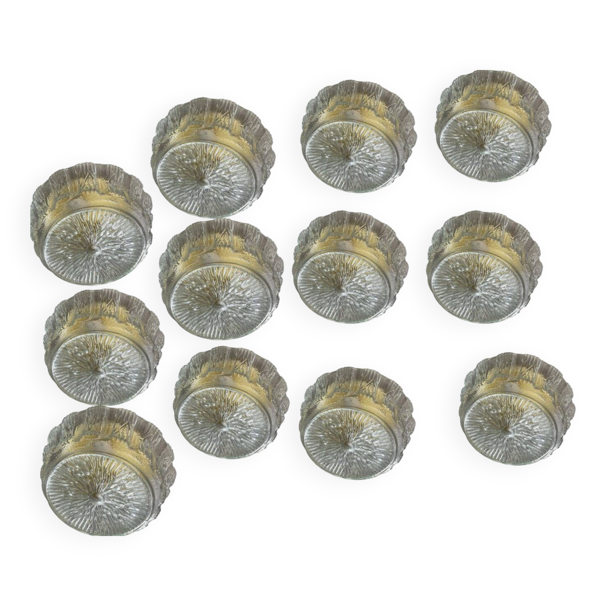 Murano Glass Flushmounts/ Wall lights set of 12