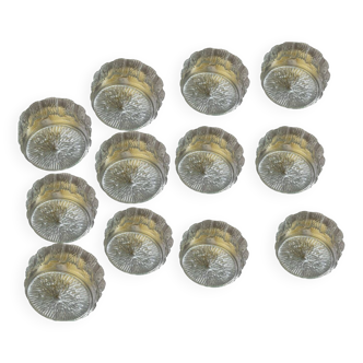 Lot de 12 plafonniers/appliques en verre de Murano