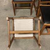 Set of four vintage chairs with retro design skai seats