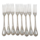 Christofle Marly, 8 table forks 20.5 cm silver-plated, recent pieces.