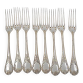 Christofle Marly, 8 table forks 20.5 cm silver-plated, recent pieces.
