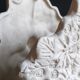 Angel Vase in White Plaster, Vintage Planter with Cherub and Flower Motif