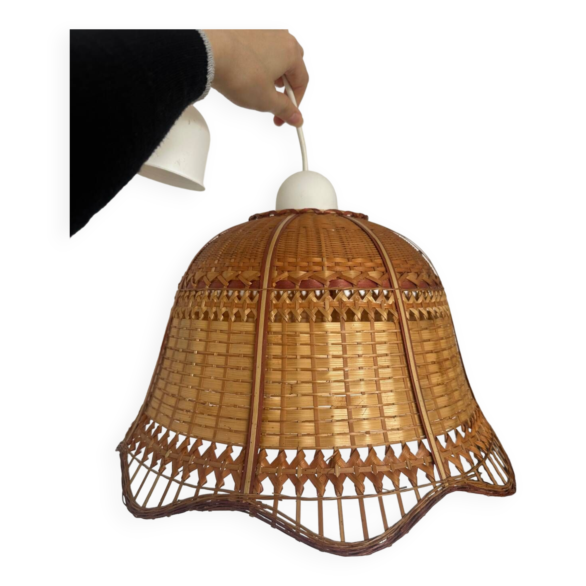 Vintage wicker pendant light