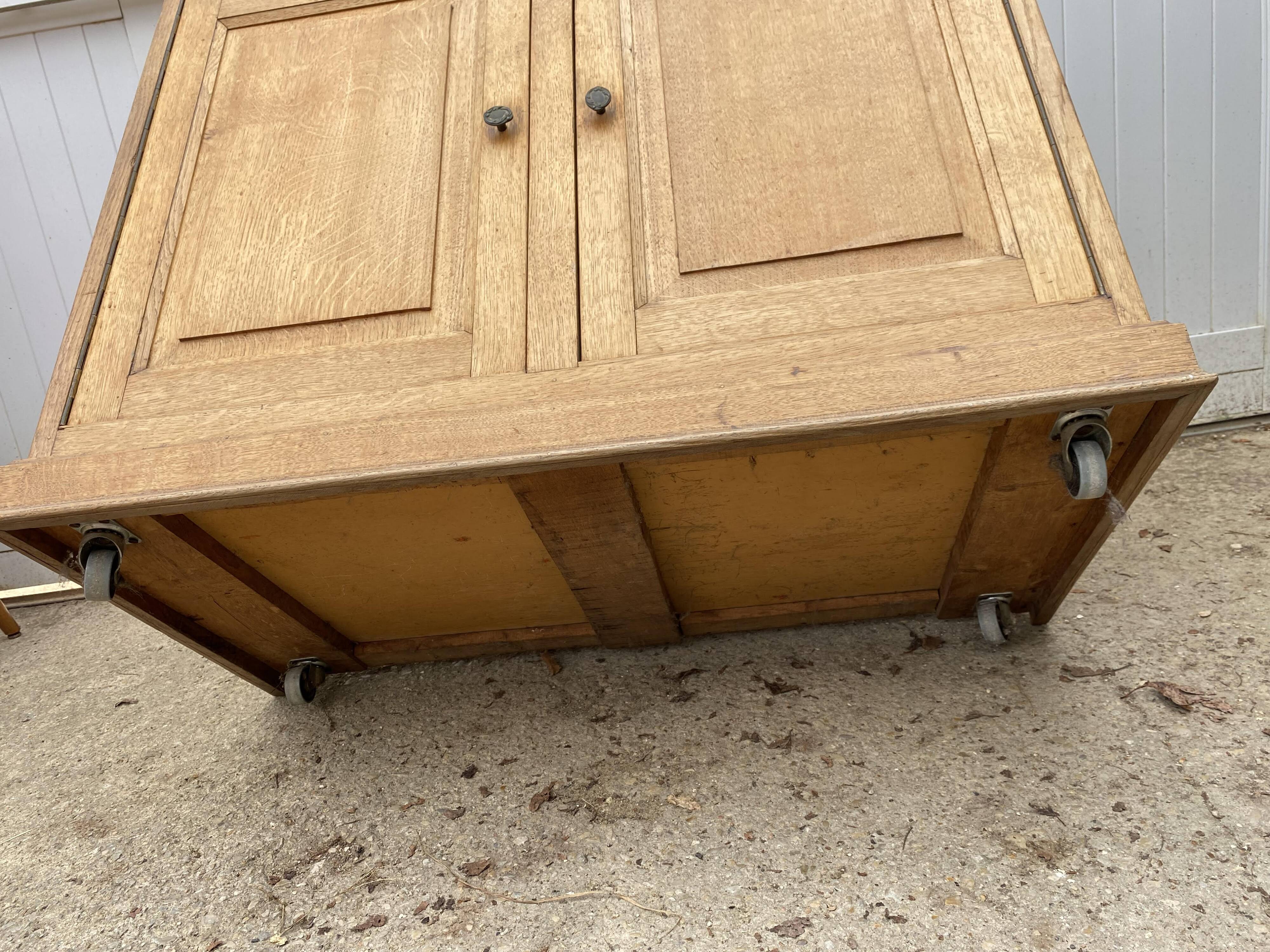 2-door storage unit in oak and oak veneer 50