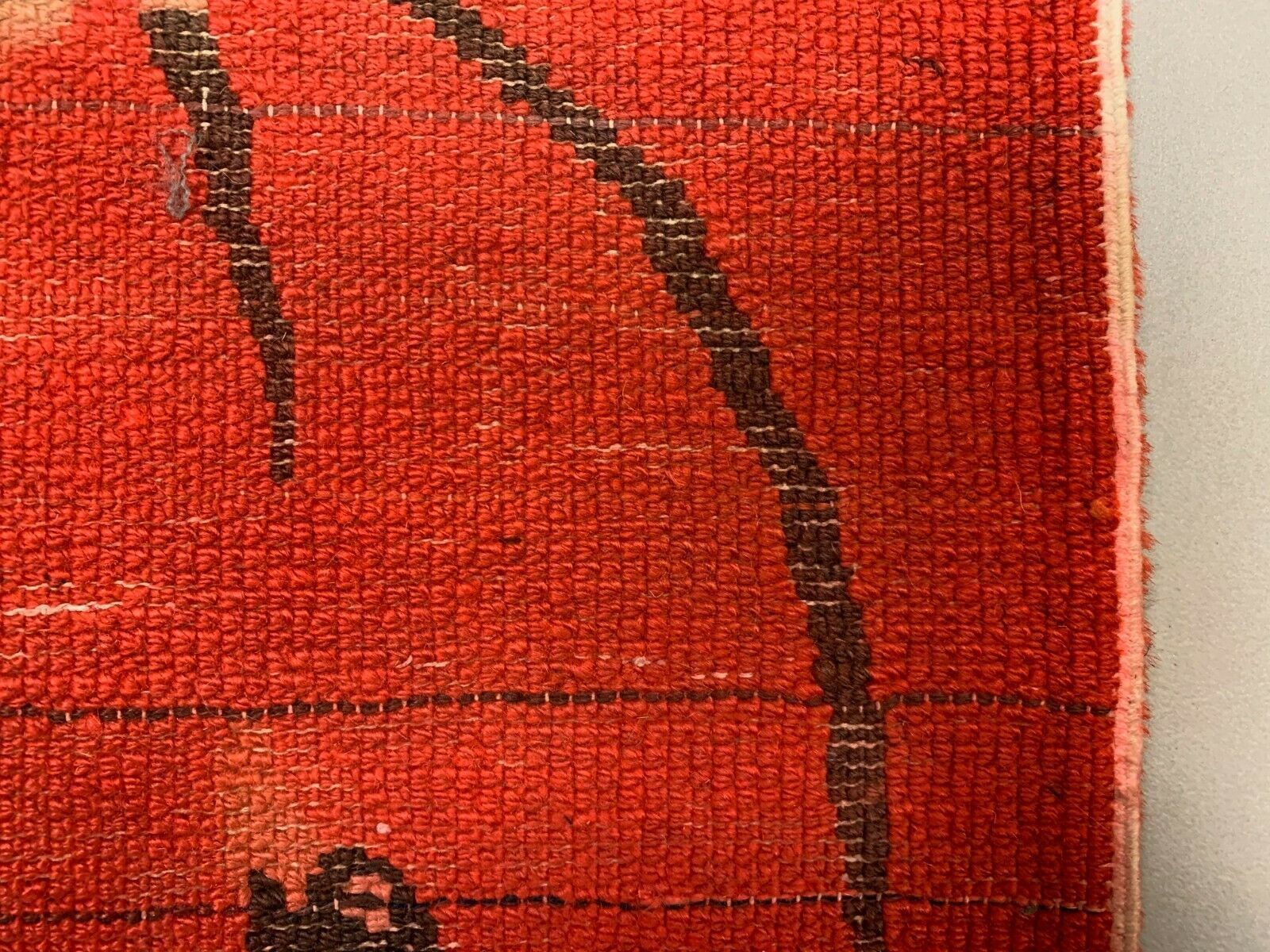 Antique Chinese Pao Tao Rug 125x70 cm, Wool, Red and Orange