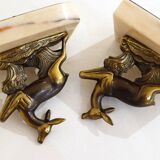 Pair of Art Deco deer book greenhouses