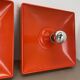 Set of 2 Cubic VERNER PANTON Style RED Wall Light by SÖLKEN Leuchten, 1970s