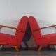 Pair of H262 Armchairs by Jindrich Halabala, Czech Art Deco 1940s