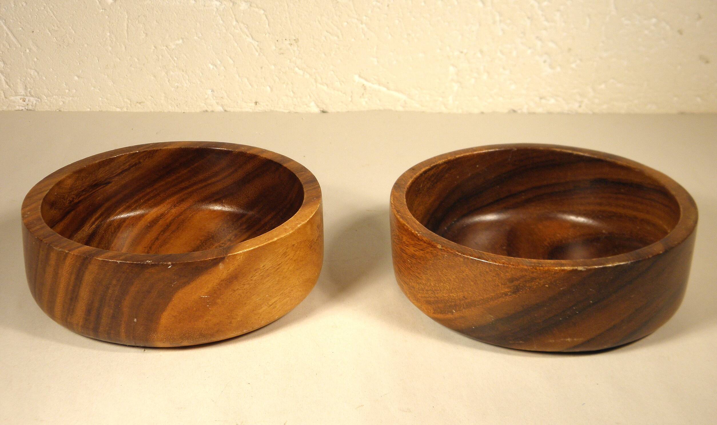 Two wooden bowls 15 cm