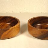 Two wooden bowls 15 cm