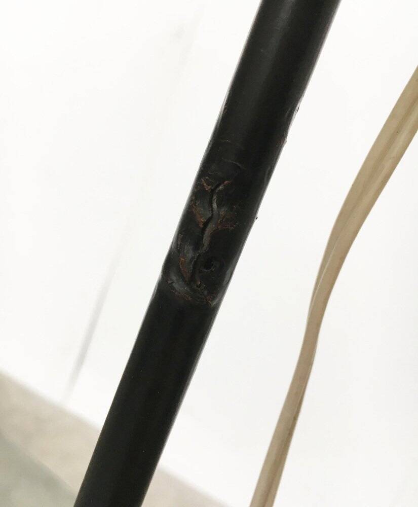 East German tripod floor lamp by Rudolf Arnold, mid-century, 1960s.