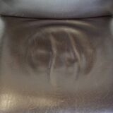 Dark brown leather design armchair + footstool De Sede DS 270
