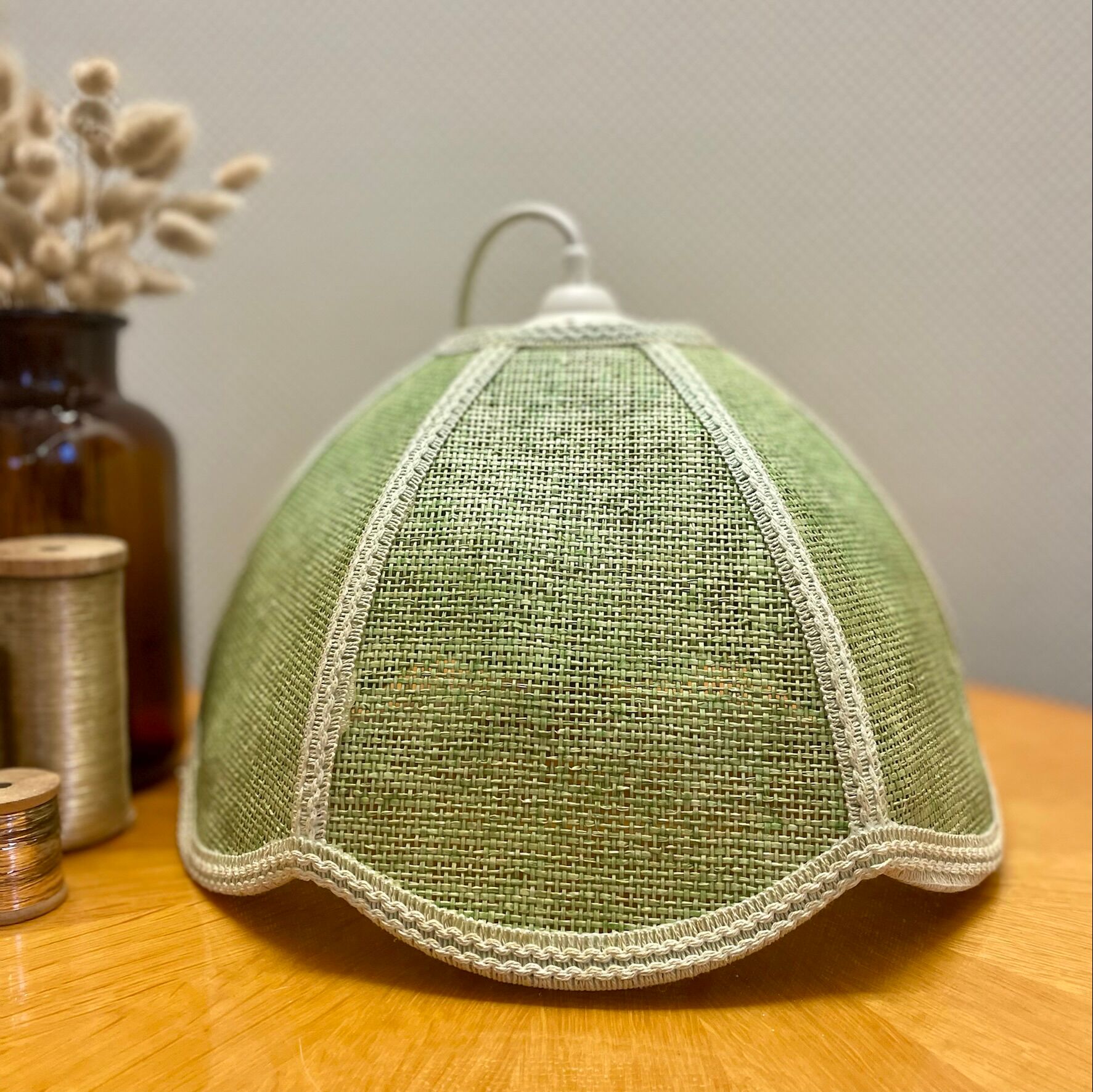 Pale green rattan suspension