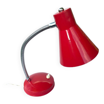 Lampe de bureau en métal rouge, 1960-1970