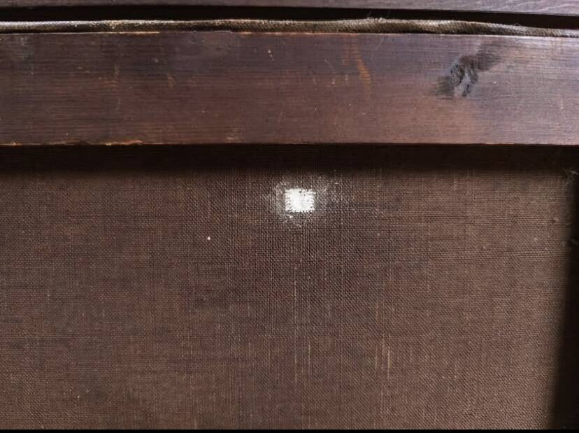 Antique oil painting, french barbizon school, wooden frame