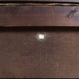 Antique oil painting, french barbizon school, wooden frame