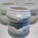 Set of 6 white ceramic lion-headed ceramic soup bowls