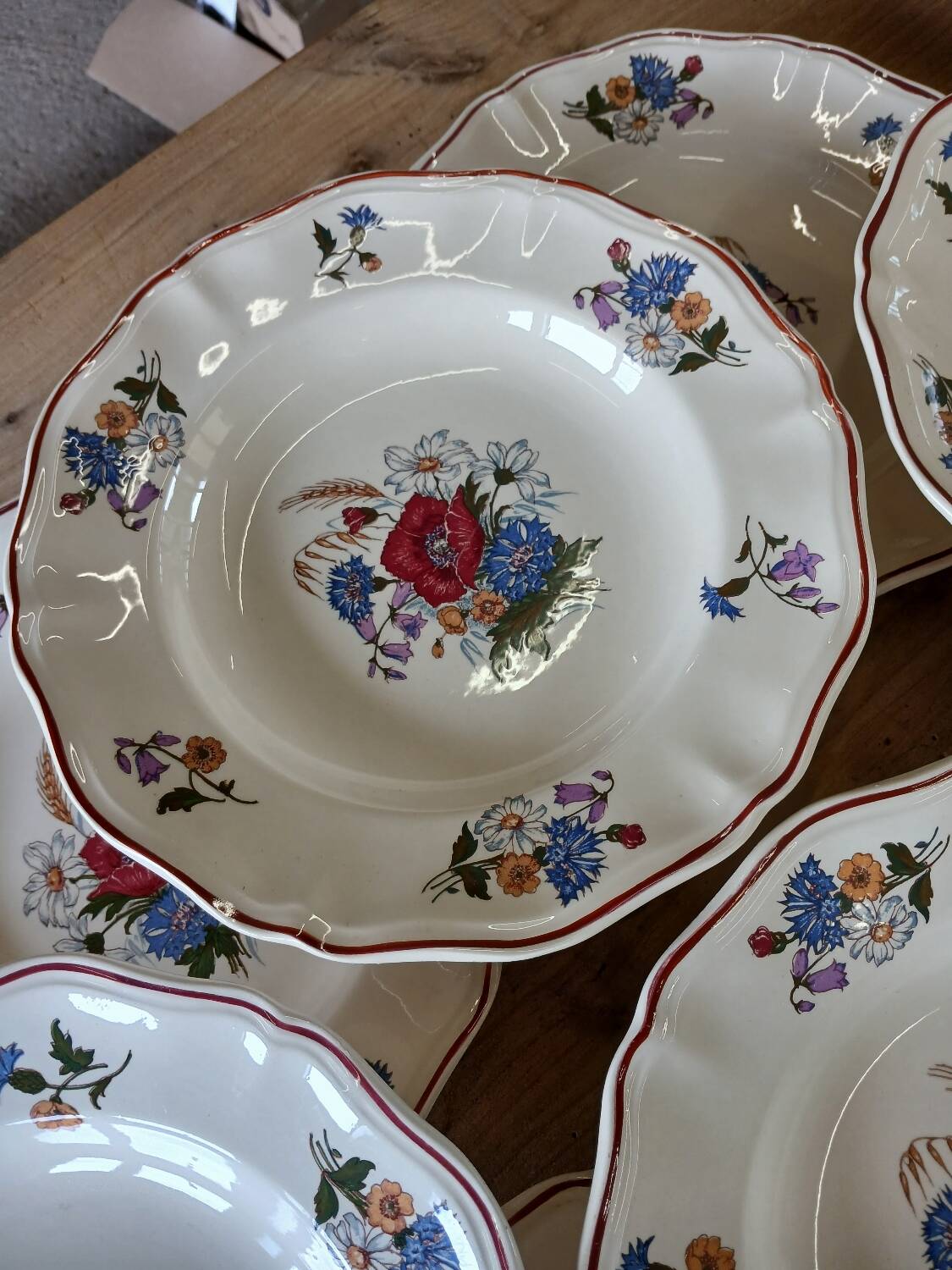21 old Sarreguemines soup plates