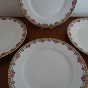 4 Limoges porcelain dinner plates Theodore Haviland Art Deco motifs Ø 24.cm