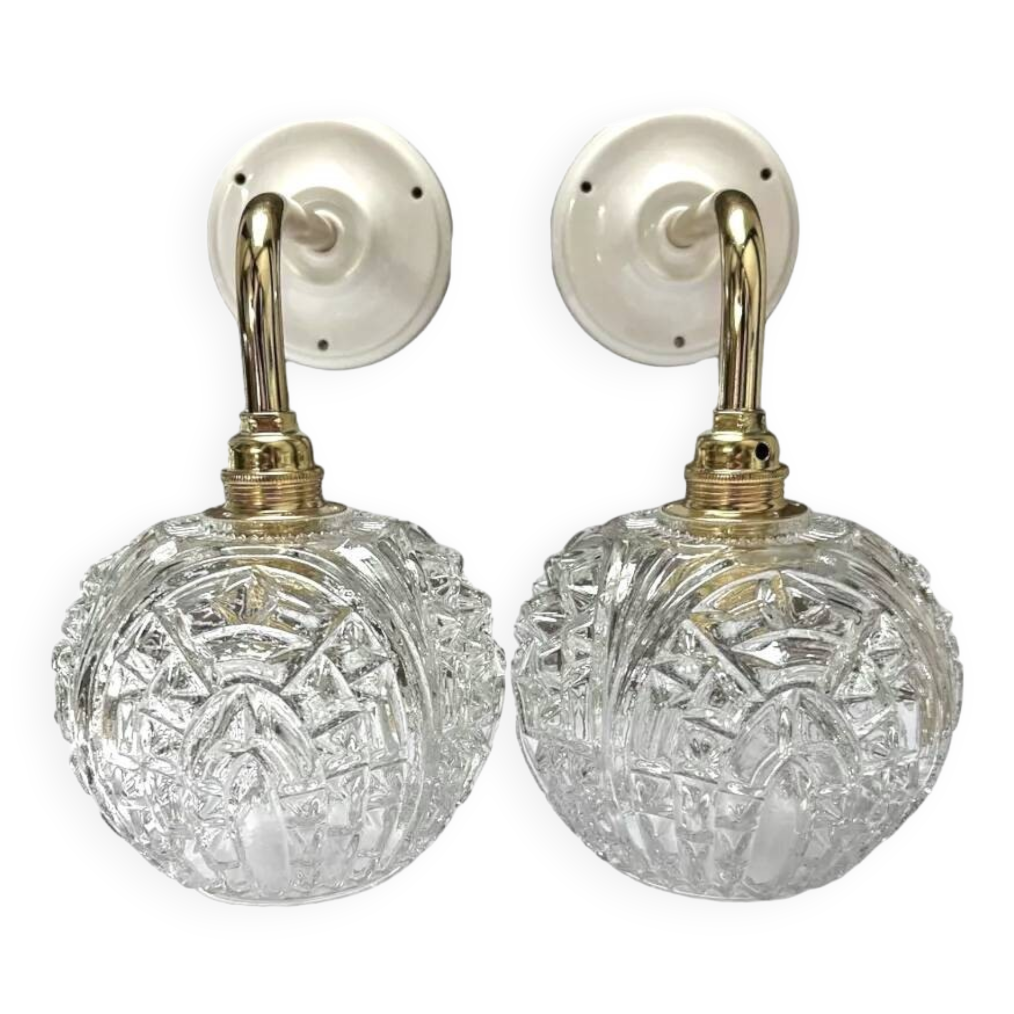 Pair of vintage globe wall lights