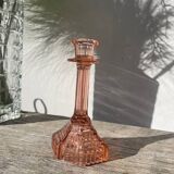 Art Deco pink glass candlestick