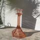Art Deco pink glass candlestick