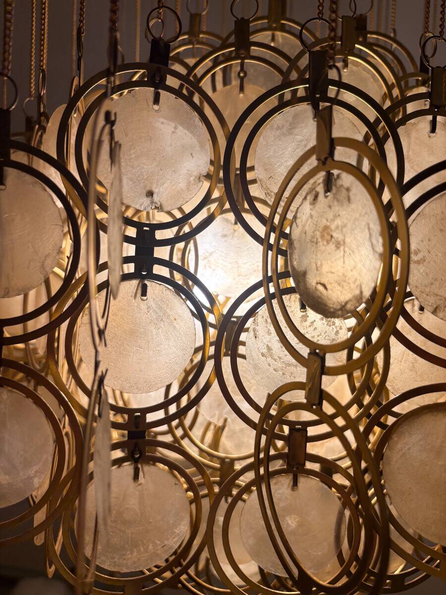 Suspension, Brass and Mother of Pearl, Italy, 1970s - 2 available