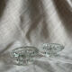 Paire de bougeoirs en verre